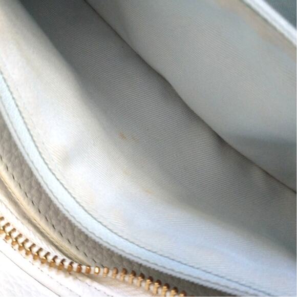 Sigrid Olsen White Leather Shoulder Bag Light Blue Lining Pre-Owned - Picture 8 of 16